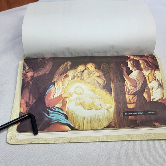 Holy Bible Illustrated Light of the World Edition Vintage Wood Cedar Box - Picture 12 of 15